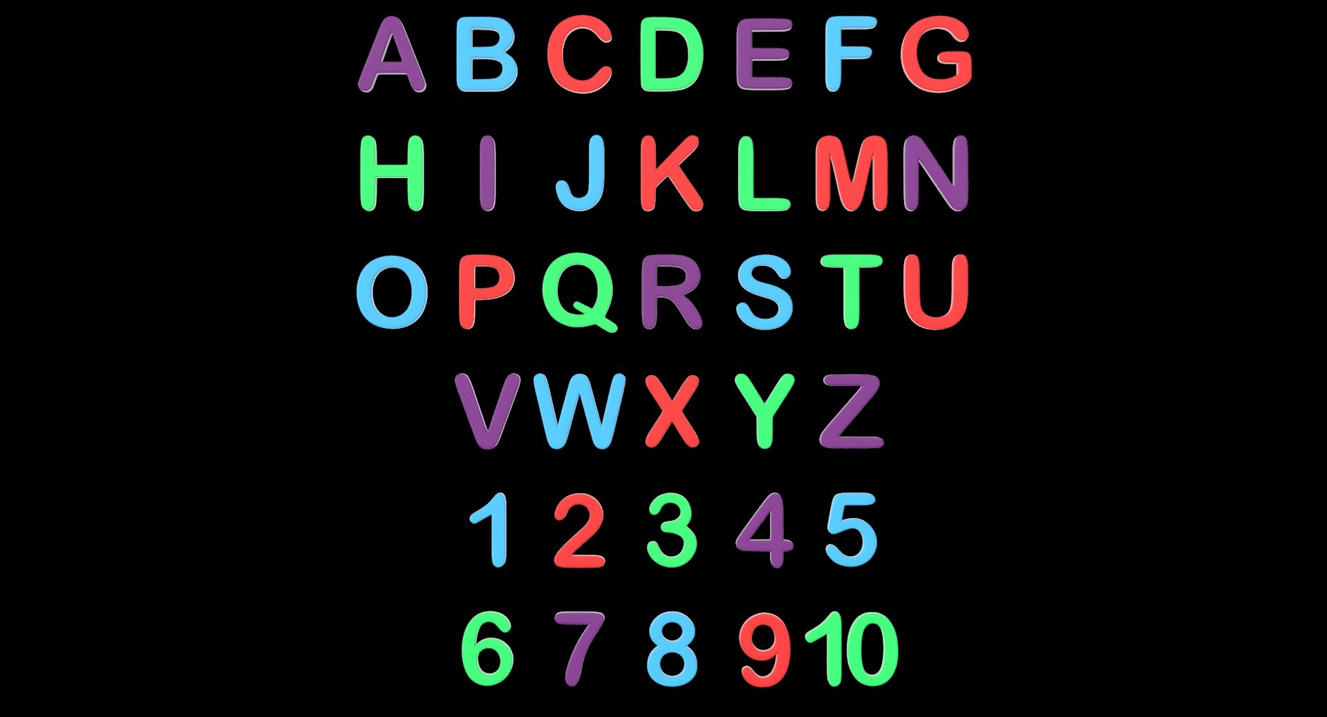 3D Letters Numbers Model TurboSquid 1235937