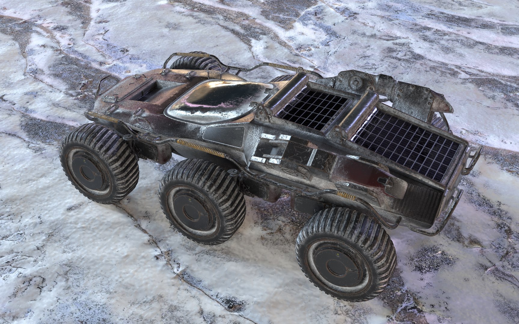3D Futuristic All-Terrain Armored Vehicle - 8-Wheel Sci-Fi Rover 3D ...