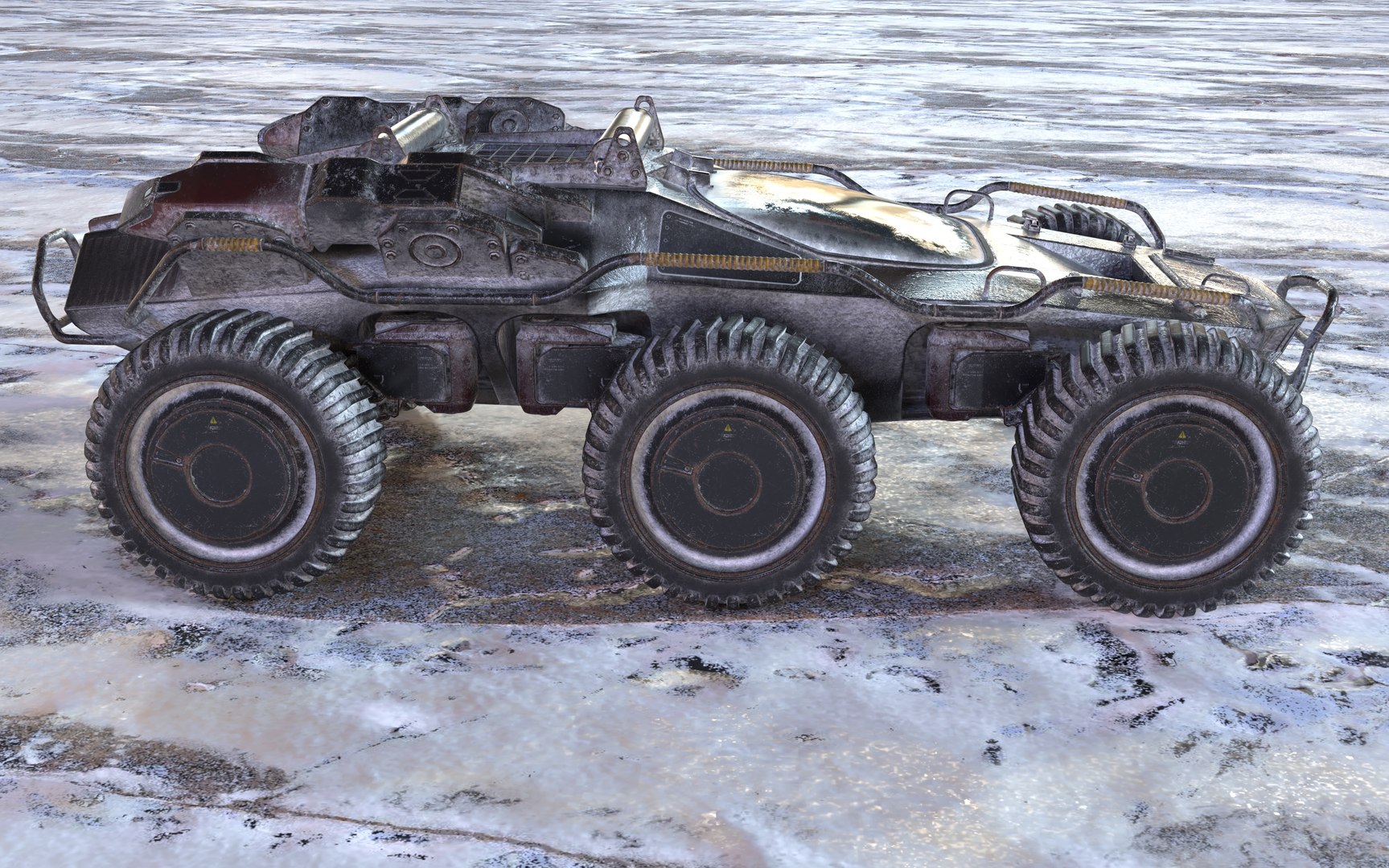 3D Futuristic All-Terrain Armored Vehicle - 8-Wheel Sci-Fi Rover 3D ...