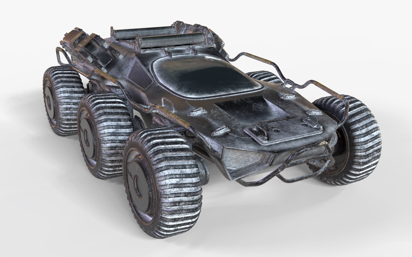 3D Futuristic All-Terrain Armored Vehicle - 8-Wheel Sci-Fi Rover 3D ...