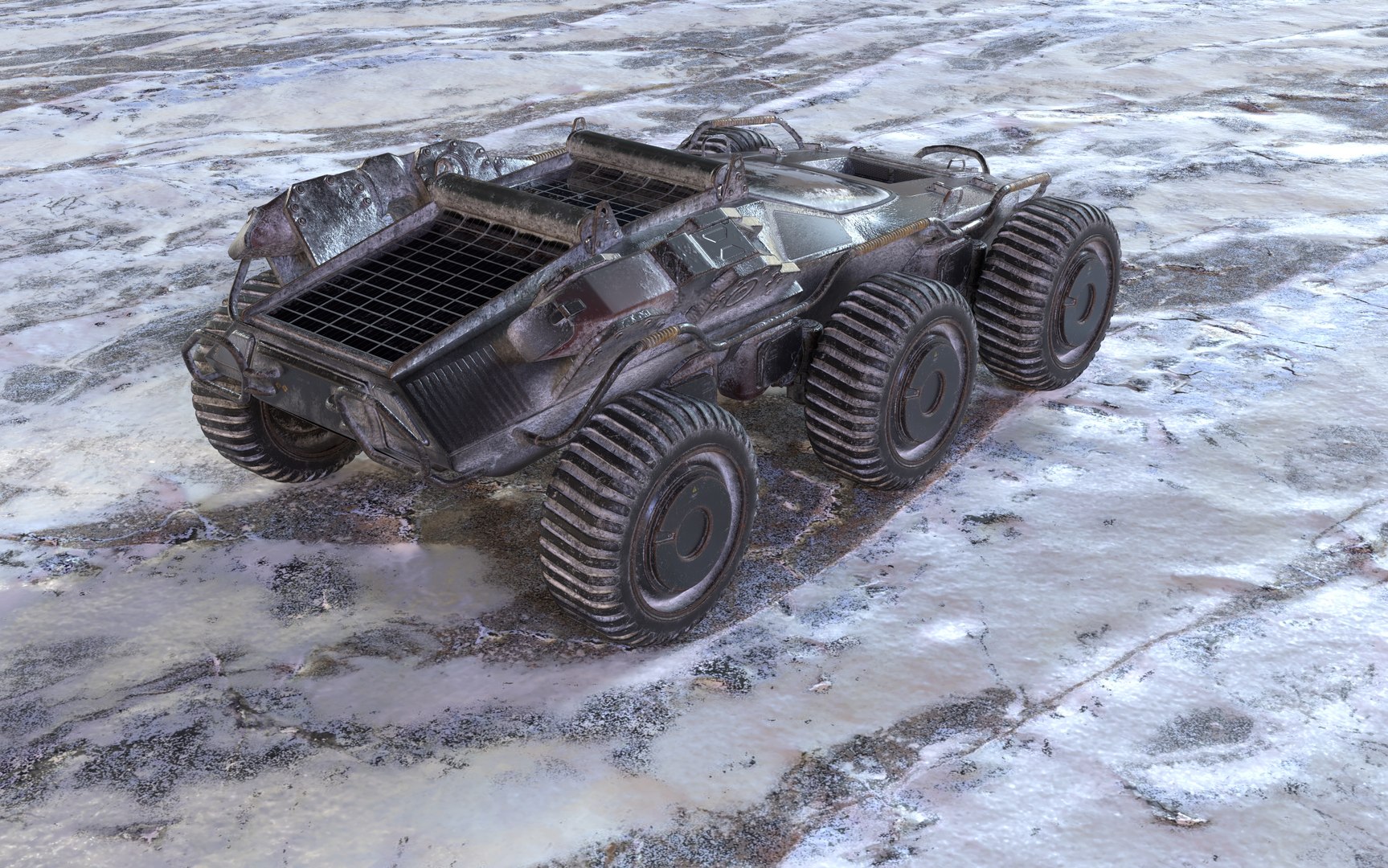 3D Futuristic All-Terrain Armored Vehicle - 8-Wheel Sci-Fi Rover 3D ...