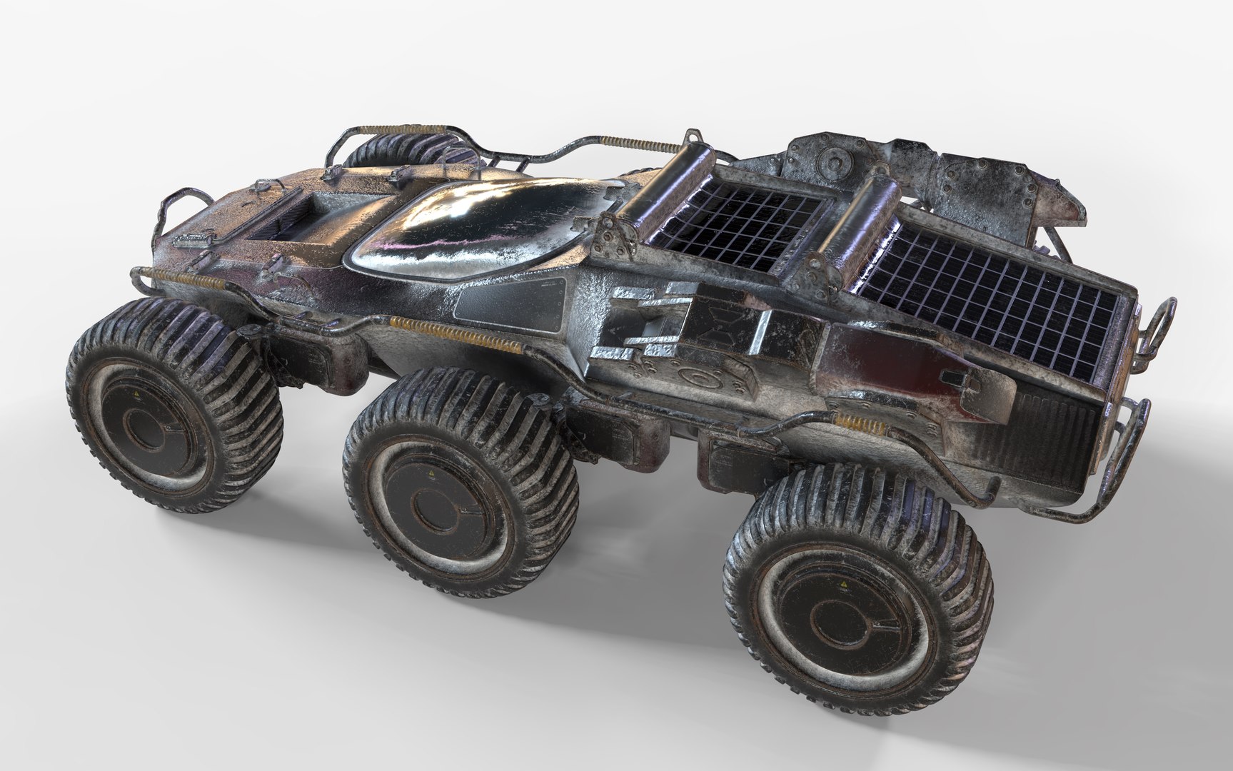 3D Futuristic All-Terrain Armored Vehicle - 8-Wheel Sci-Fi Rover 3D ...