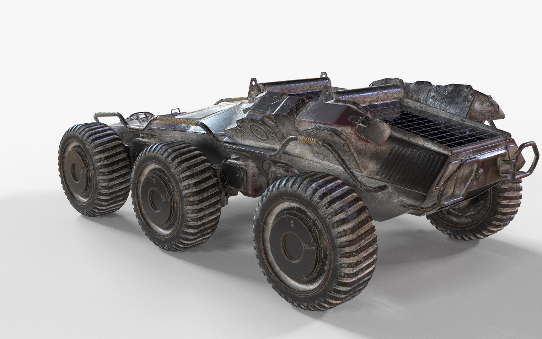 3D Futuristic All-Terrain Armored Vehicle - 8-Wheel Sci-Fi Rover 3D ...