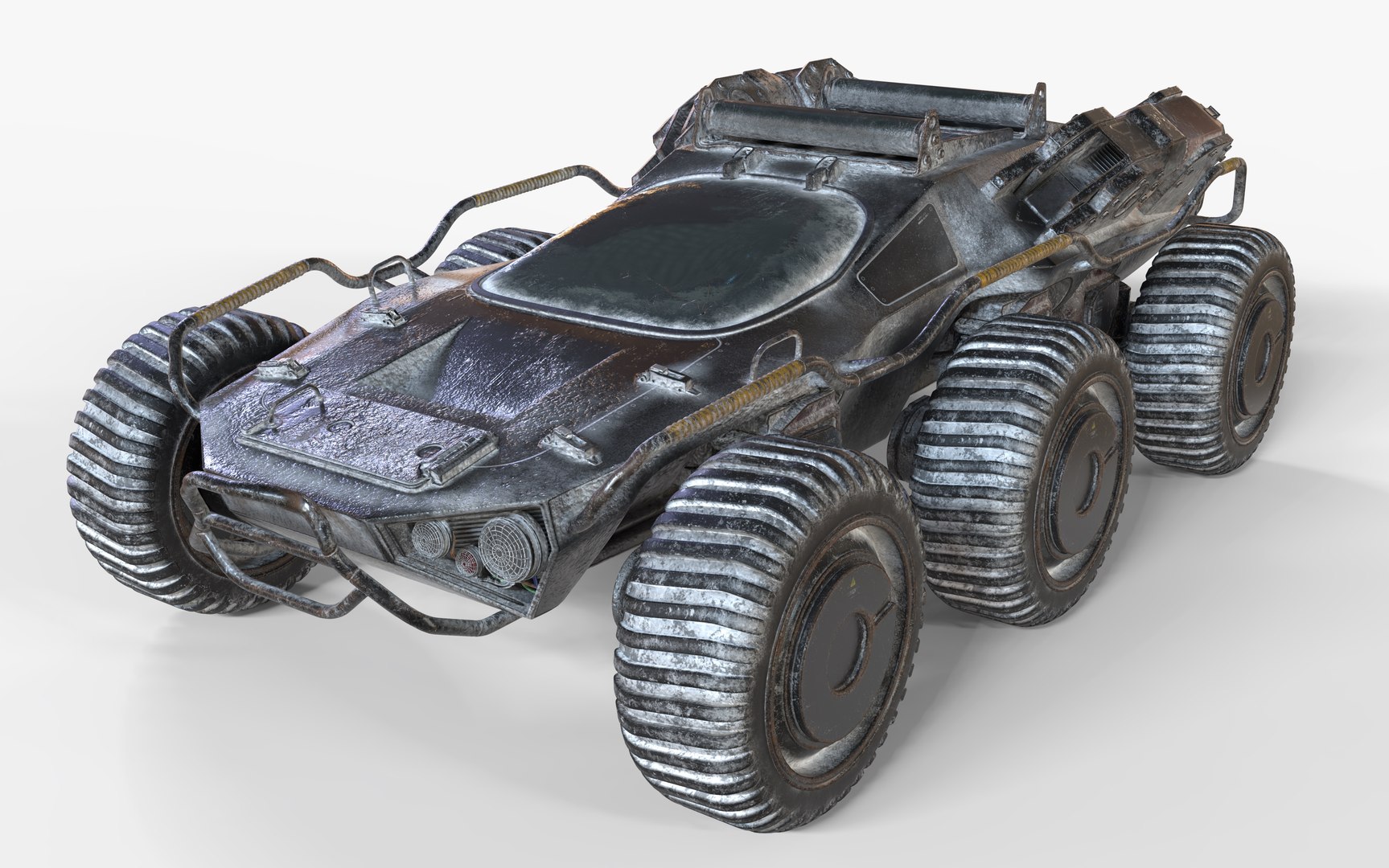 3D Futuristic All-Terrain Armored Vehicle - 8-Wheel Sci-Fi Rover 3D ...