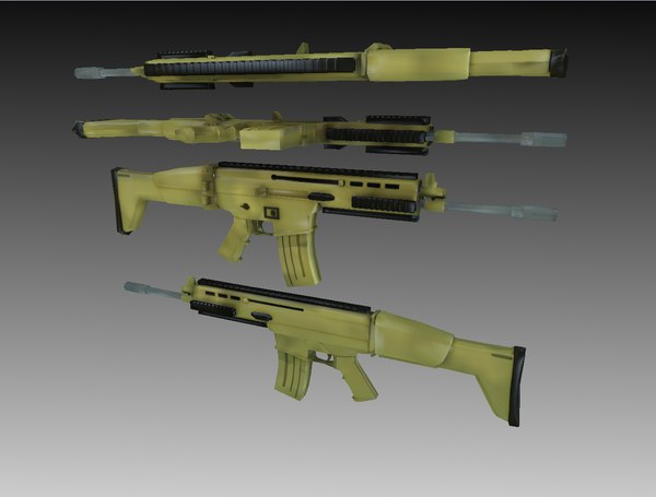 3d model weapon scar gun scar-l