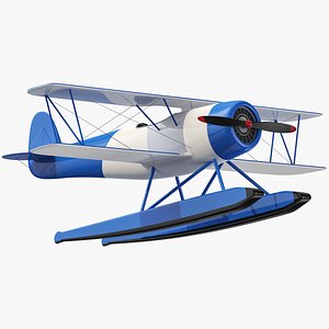 Sea Plane Biplane 03 3D model