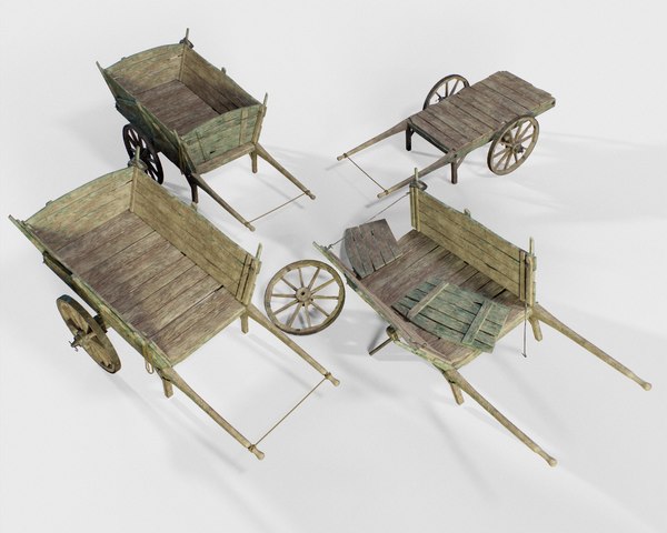 pbr medieval cart model