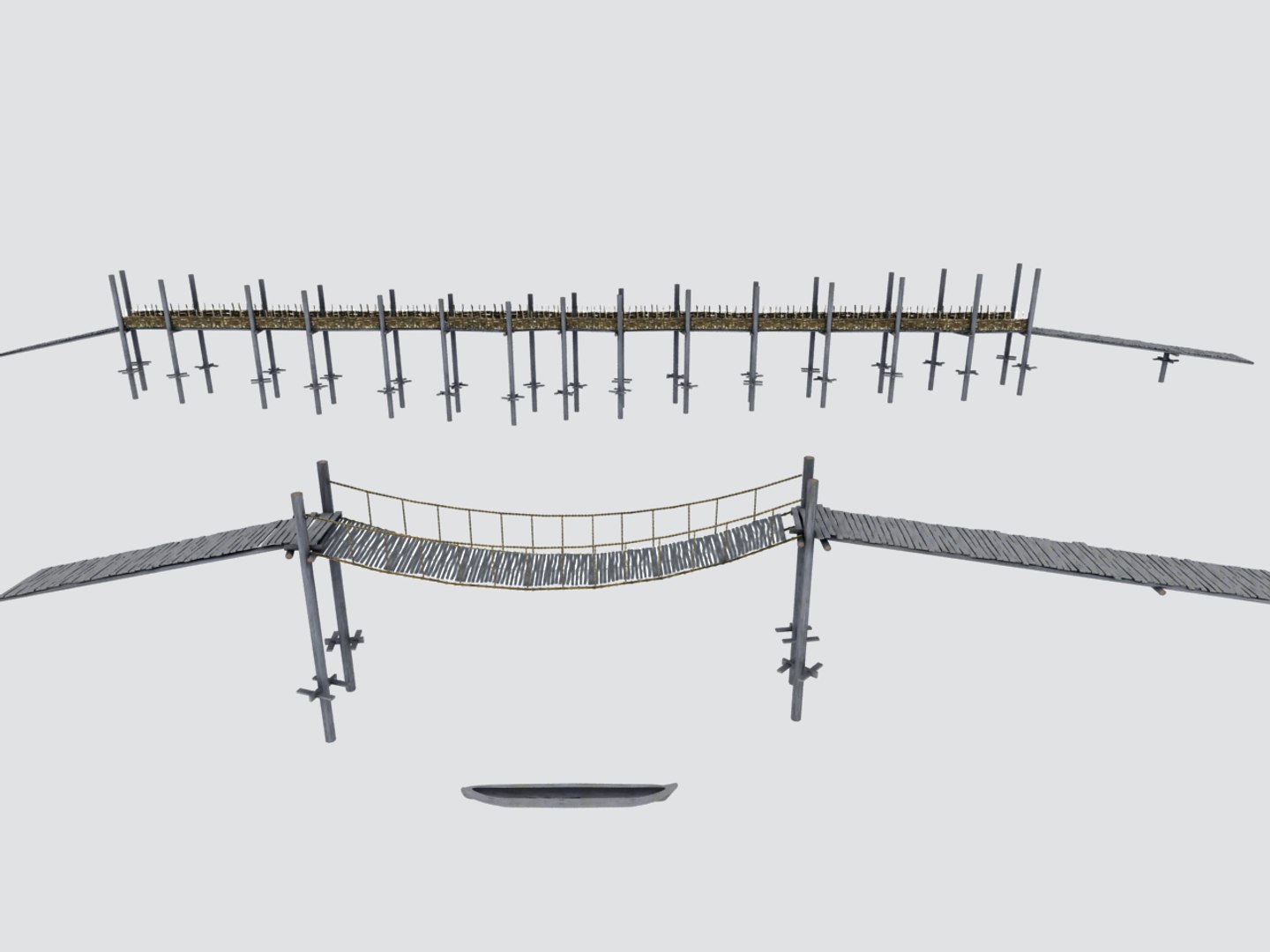3ds max wooden medieval bridges