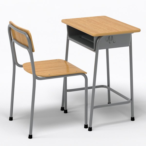 3d model school desk