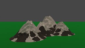 Low Poly Stylized Background Mountains