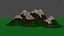 Low Poly Stylized Background Mountains