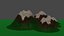 Low Poly Stylized Background Mountains