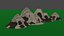 Low Poly Stylized Background Mountains
