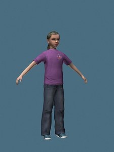 3d 12 year old child girl