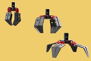 CRANE ATTACHMENT ARM GRABBER GRAPPLE HOOK JAW TONG CRAWLER HOOK 3D model