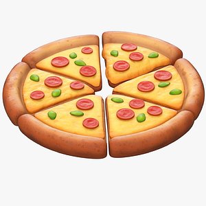 3D Cartoon Pizza model