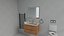 Set bagno moderno - Mobiletto in rovere, lavabo, specchio a LED, WC sospeso, cabina doccia