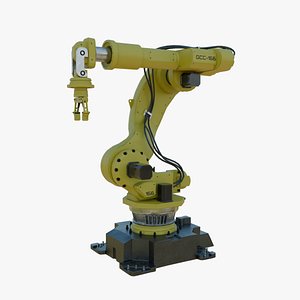 Industrial Robot Arm Yellow Clean