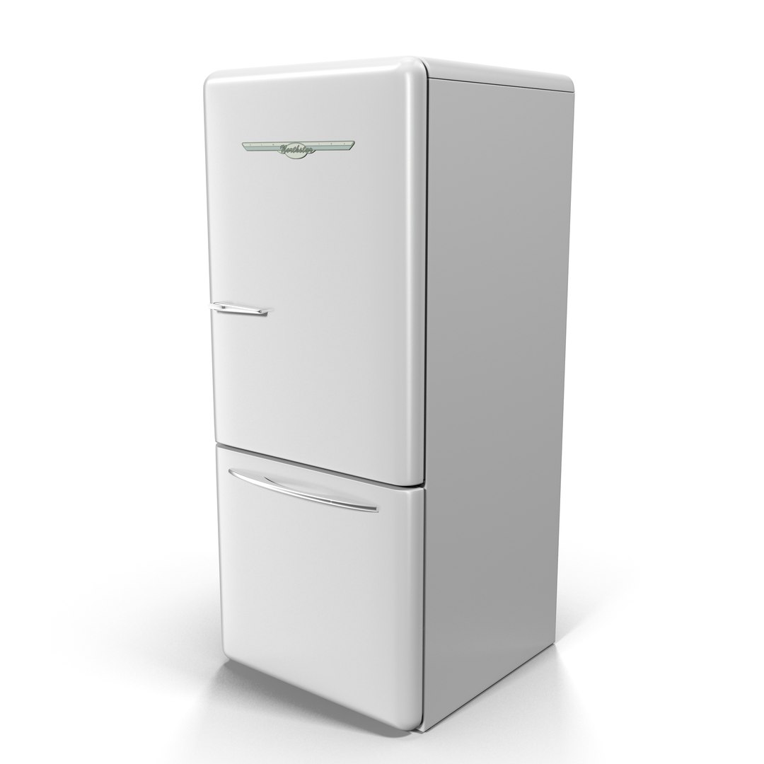 Retro Refrigerator Elmira Northstar White 3D Model 3D model preview