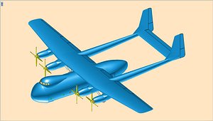 3D british argosy transport aircraft model