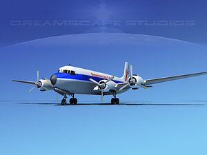 propellers douglas dc-7 dc-7b 3d model