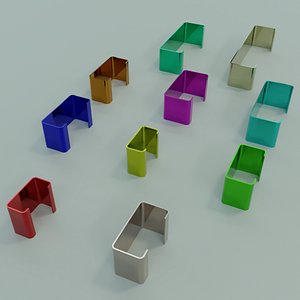 Low poly 10 standard C profiles with thickness less than 2mm Low-poly