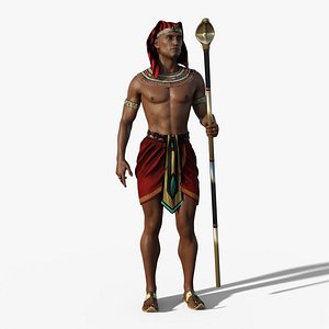Ancient Egyptian Men Rigged Low-poly 3D model