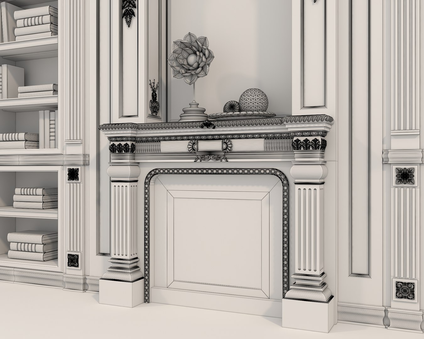 3D Classic Interior Wall Decoration 11 model - TurboSquid 2012672