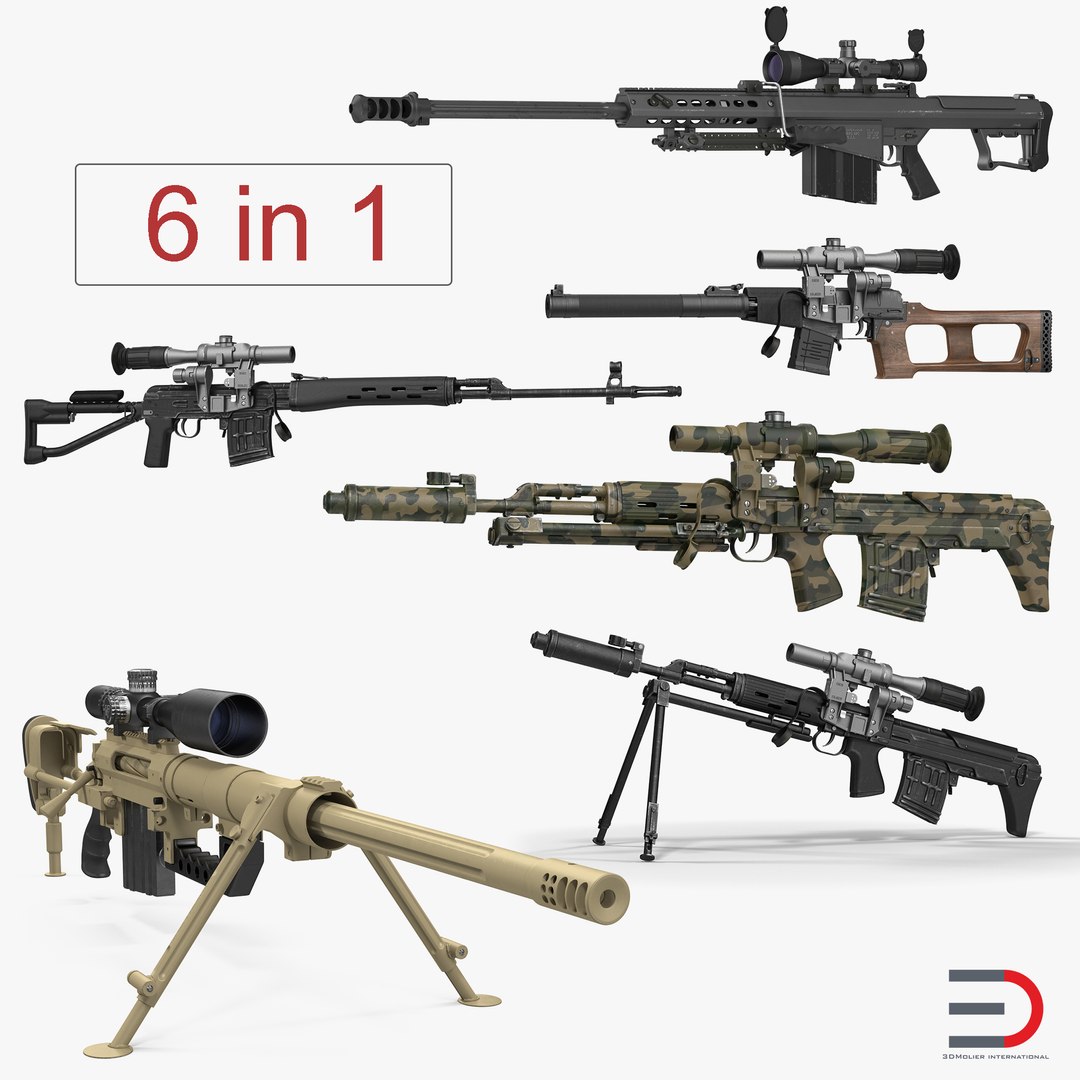 Sniper Rifles 3D Models Collection 2