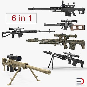 Sniper Rifles 3D Models Collection 2