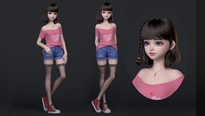 3D Cartoon girl