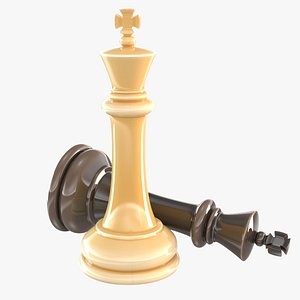 King - Chess Piece White & Black