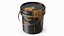 Industrial Pail Paint Stained Black Yellow Used 3D model