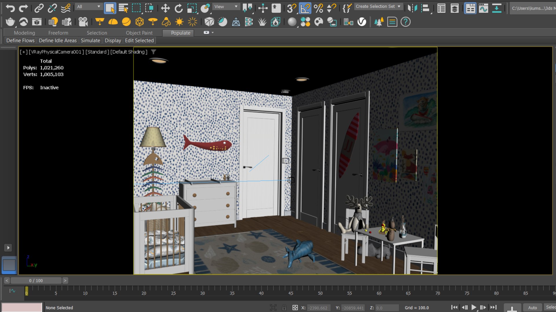 3D Kids Nursery Room Bedroom Interior Model - TurboSquid 2332877