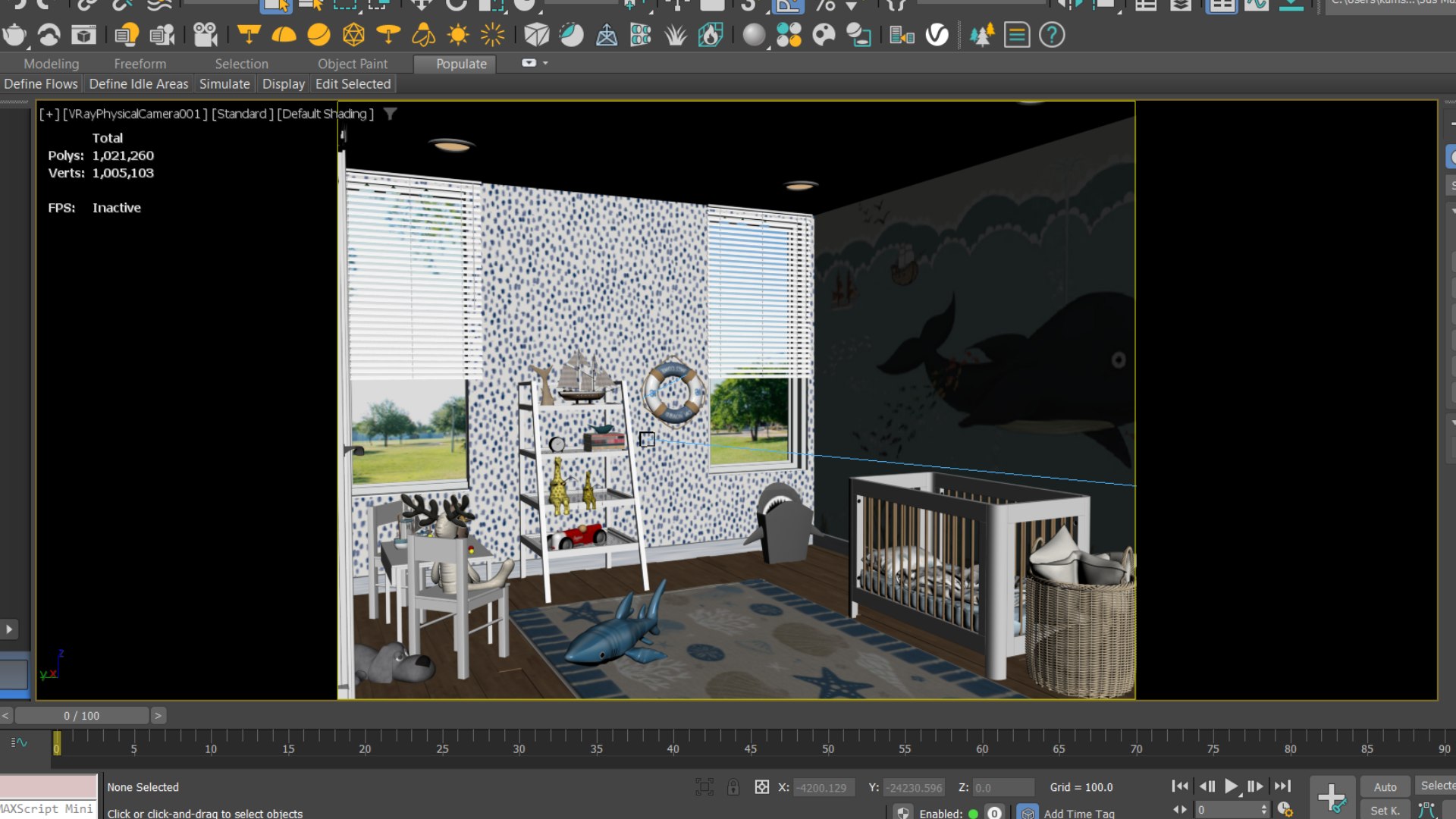 3D Kids Nursery Room Bedroom Interior Model - TurboSquid 2332877