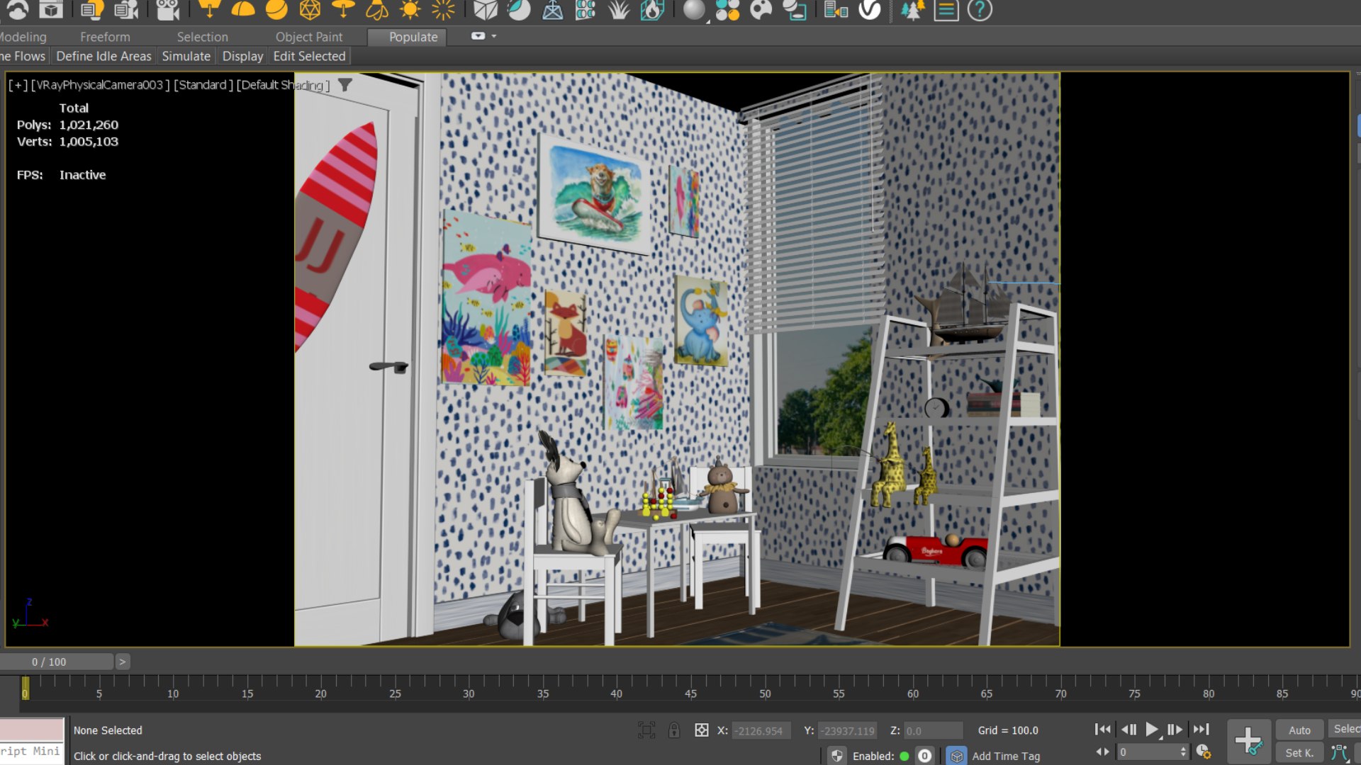 3D Kids Nursery Room Bedroom Interior Model - TurboSquid 2332877