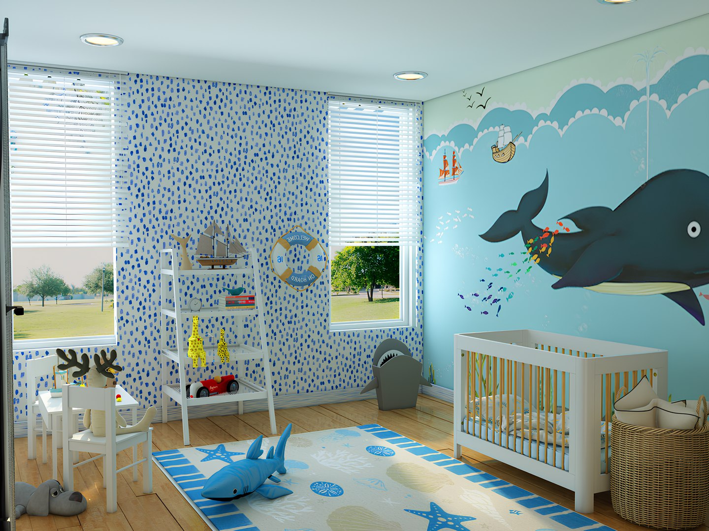 3D Kids Nursery Room Bedroom Interior Model - TurboSquid 2332877