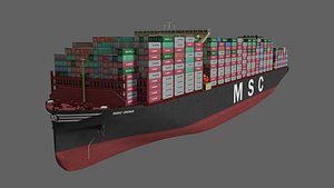 MSC Irina Container Ship Lowpoly 3D model