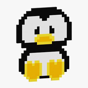 Pixel Penguin Symbol 3D model