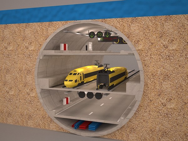 3d model of underground rail tunnel