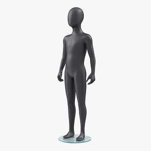 Child Mannequin Dark Standing Pose 3D Model