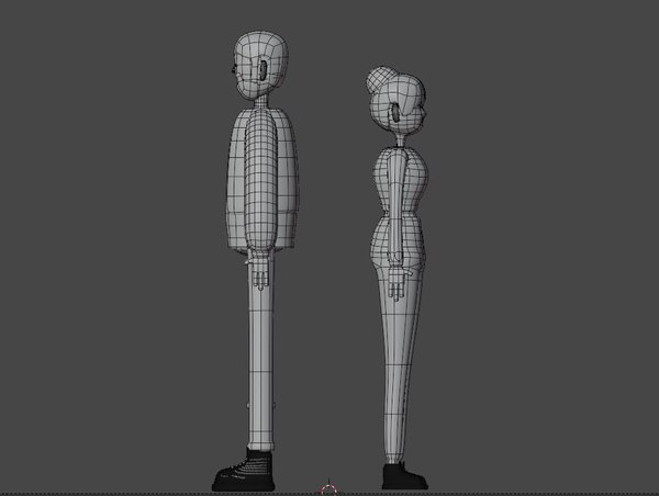 3D Male and Female cartoon characters base mesh model - TurboSquid 1739488