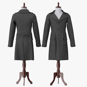 Men Breasted Coat With Mannequin