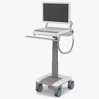 Medical Computing Workstation Cart White