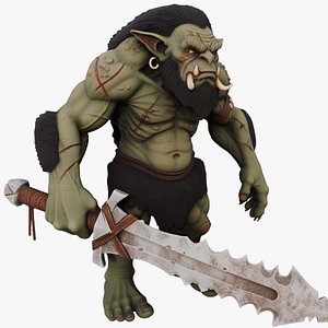 Detailed Orc Warrior Sculpt - High-Poly Fantasy Character 3D model