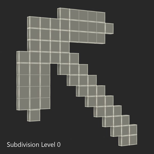 3d minecraft pickaxe model