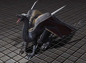 3d dragon rigged blender model