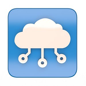 3D Digital Cloud Icon model