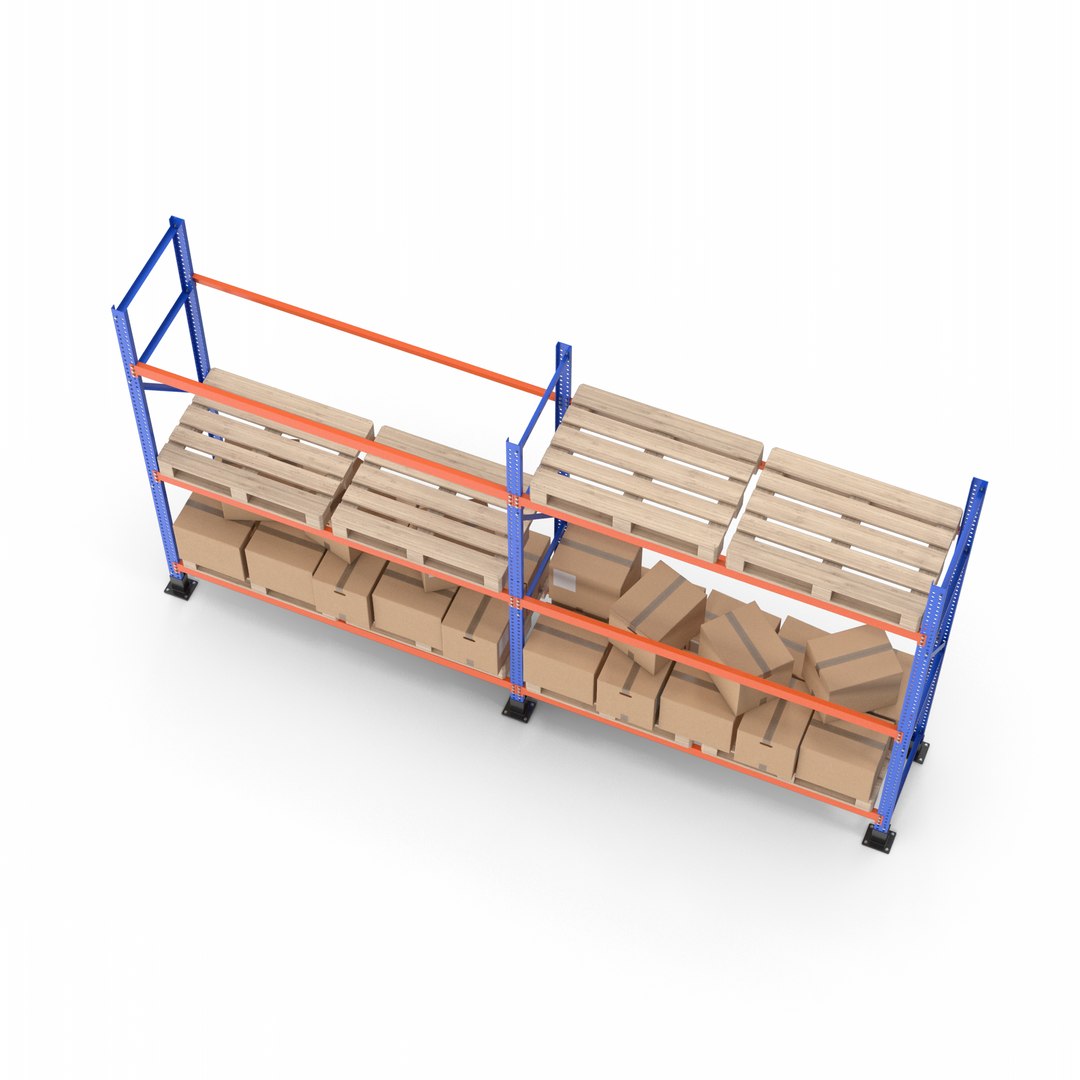 Pallet Rack And Cardboard Boxes 3D model - TurboSquid 2161154