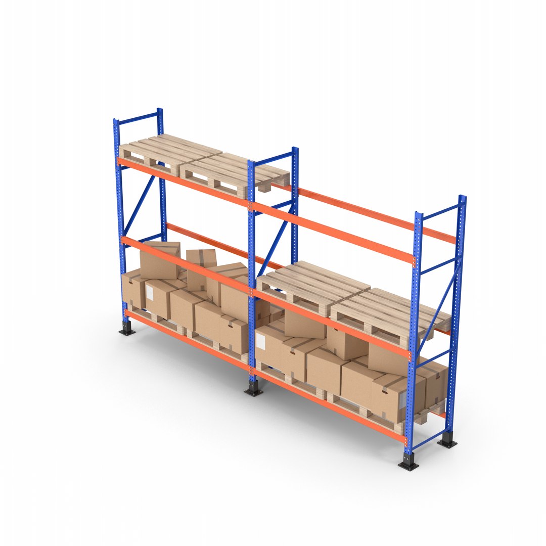 Pallet Rack And Cardboard Boxes 3D model - TurboSquid 2161154